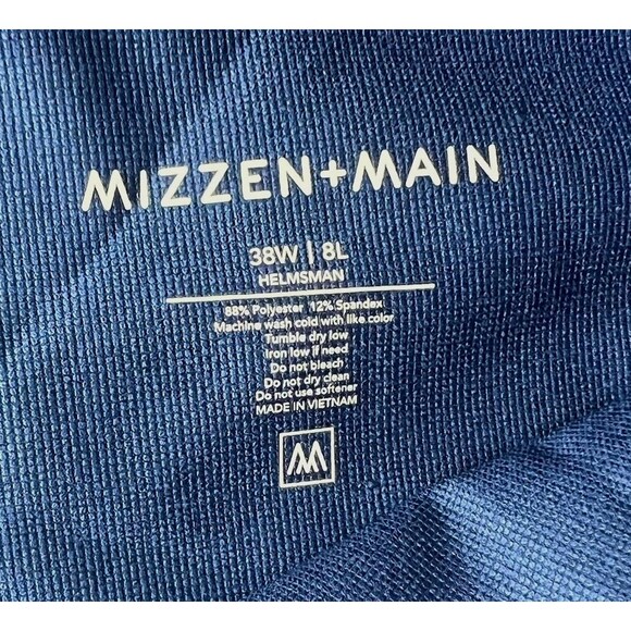 Mizzen+Main Helmsman Performance Golf Chino Short Mens 38x8 Navy Blue New NWT - Picture 9 of 10